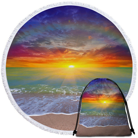 Image of Sunset Round Beach Towel Set - Beddingify