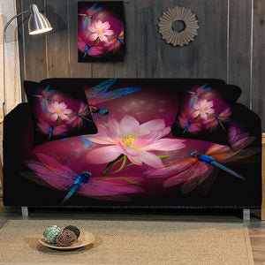 Dragonflies and Lotus Sofa Cover - Beddingify