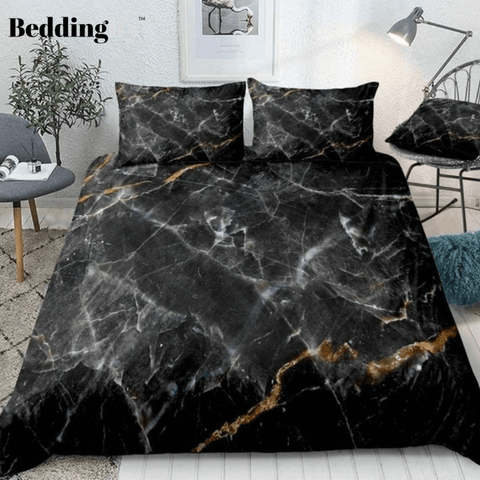 Image of Marble Set Black Gold Bedding Set - Beddingify
