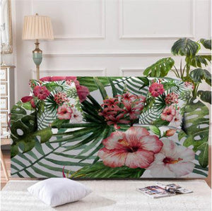 Tropical Hibiscus Sofa Cover - Beddingify