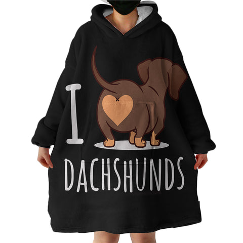 Image of I Love Dachshunds SWLF0770 Hoodie Wearable Blanket