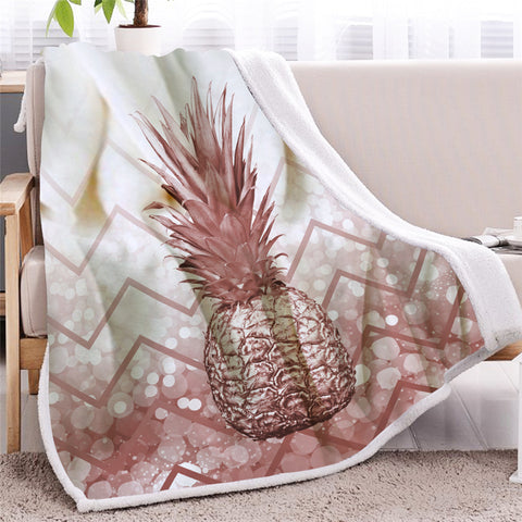 Image of 3D Pineapple Sherpa Fleece Blanket - Beddingify