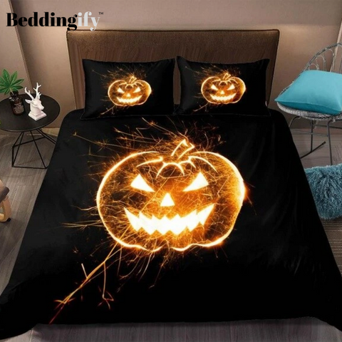 Image of Halloween 3D Pumpkin Lantern Bedding Set - Beddingify