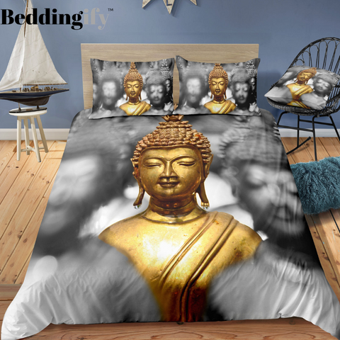 Image of Face of Golden Buddha Bedding Set - Beddingify