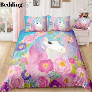 Floral Unicorn Bedding Set - Beddingify