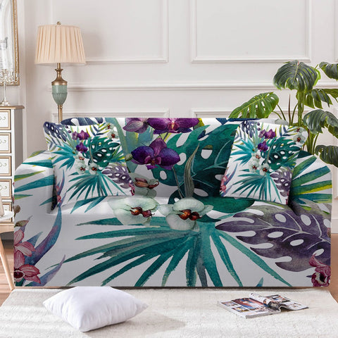 Image of Tropical Orchids Sofa Cover - Beddingify