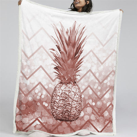 Image of 3D Pineapple Sherpa Fleece Blanket - Beddingify