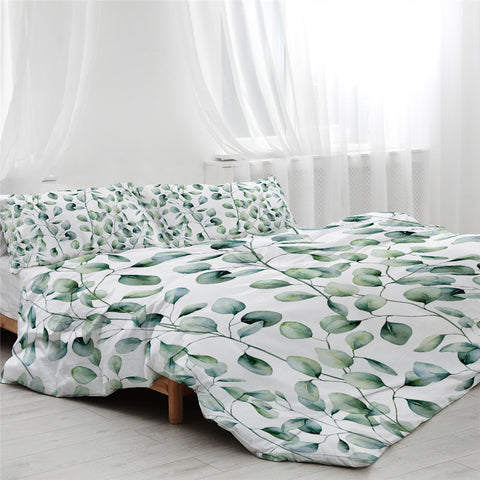 Image of Light Green Branches Bedding Set - Beddingify