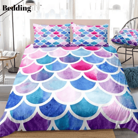 Image of Rainbow Mermaid Scales Bedding Set - Beddingify