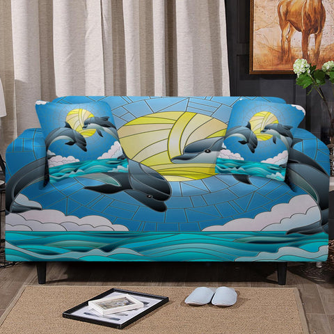 Image of Dolphin Dancing Sofa Cover - Beddingify