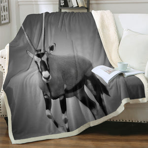 Antelope Themed Sherpa Fleece Blanket