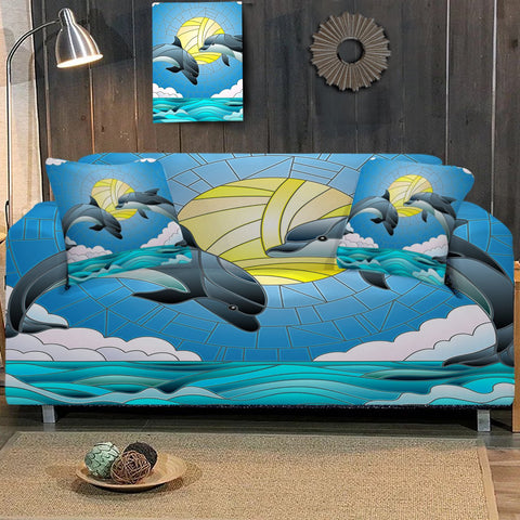 Image of Dolphin Dancing Sofa Cover - Beddingify