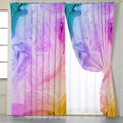Image of Abstract Sandy Colored Flow 2 Panel Curtains