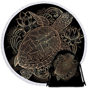 The Original Sea Turtle Lotus Round Towel Set - Beddingify