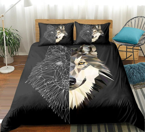 Image of Triangular and Wireframe Wolf Bedding - Beddingify