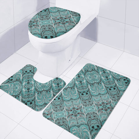 Image of Fancy Ornament Pattern Design Toilet Three Pieces Set
