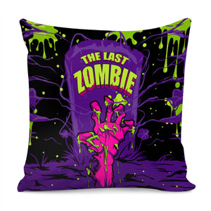 Zombies And Mucus And Tombstones And Grass And Smoke Pillow Cover