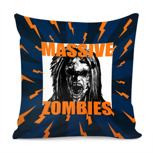 Zombies And Lightning And Screams And Fonts Pillow Cover