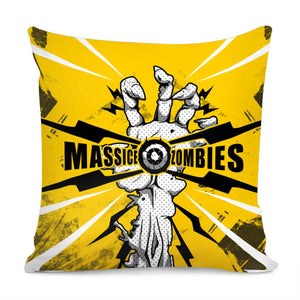 Zombies And Lightning And Scratches And Fonts Pillow Cover