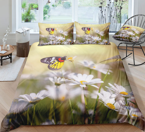 Image of Flowers and Butterflies Bedding Set - Beddingify