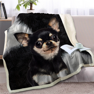 3D Printed Chihuahua Dog Soft Sherpa Blanket