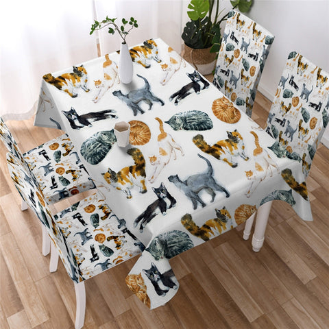Image of Cartoon Cats Waterproof Tablecloth  02
