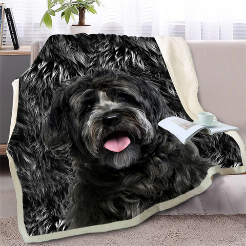 Image of 3D Printed Labradoodle Dog Soft Sherpa Blanket