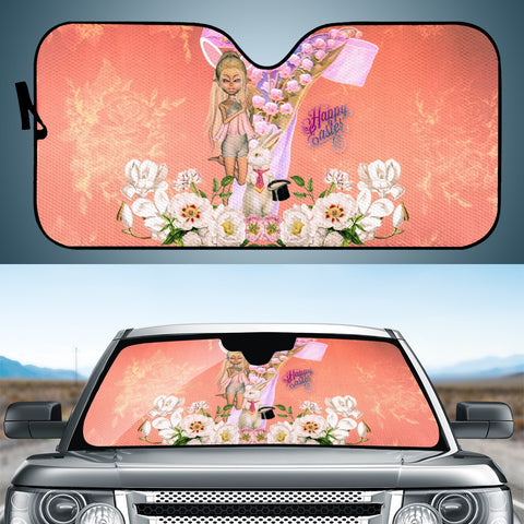 Image of Happy Easter, Cute Bunny Girl Auto Sun Shades