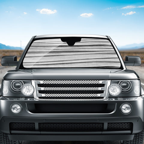 Image of Bright Grey Linear Abstract Print Auto Sun Shades