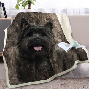 3D Printed Cairn Terrier Dog Soft Sherpa Blanket