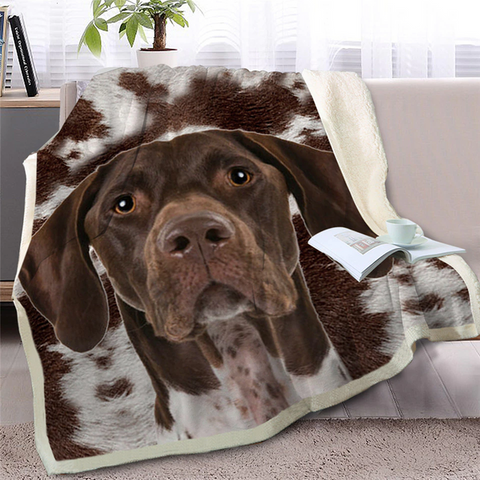 Image of 3D Printed Cool Brown Dog Soft Sherpa Blanket
