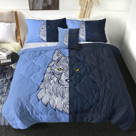 Image of 2-tone Geometric Gray Wolf SWBD4109 Comforter Set