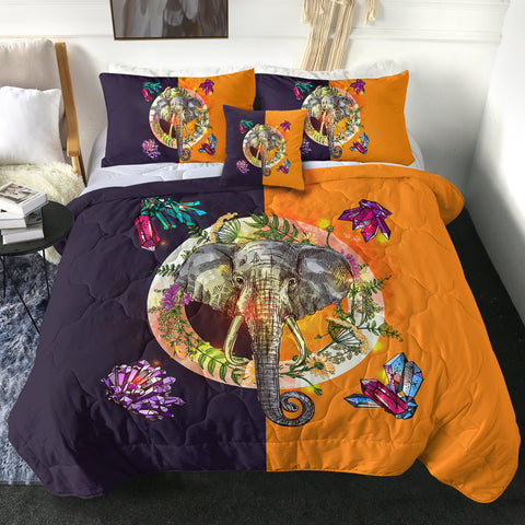 Image of 2-tone Diamond Elephant SWBD4581 Comforter Set