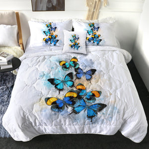 Blue Tint Butterflies SWBD5461 Comforter Set