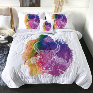 Colorful Splatter Mandala Buffalo White Line SWBD5497 Comforter Set
