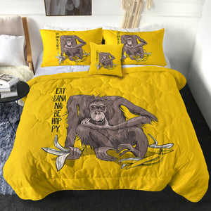 Eat Banana & Be Happy - Monkey Yellow Theme SWBD5600 Comforter Set