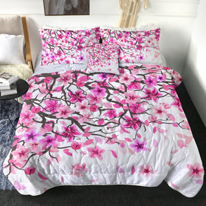 Sakura Flower White Theme SWBD5604 Comforter Set