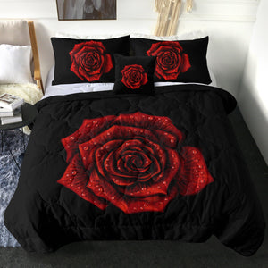 Dark Rose Black Theme SWBD5619 Comforter Set