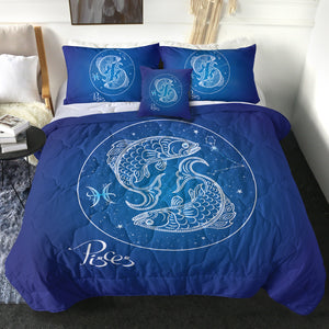 Pisces Sign Blue Theme SWBD6115 Comforter Set