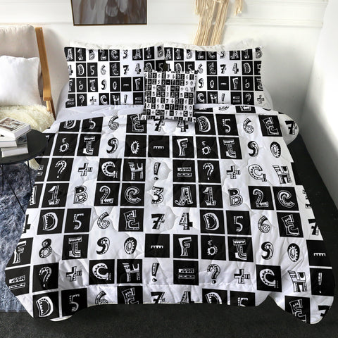 Image of B&W Hiphop Graphic Typo SWBD6123 Comforter Set