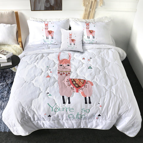 Image of You Are So Cute - Pink Llama SWBD6130 Comforter Set