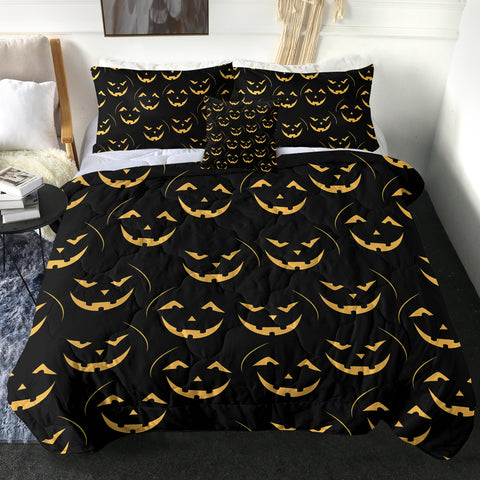 Image of Halloween Pumpskin Black Theme SWBD6201 Comforter Set