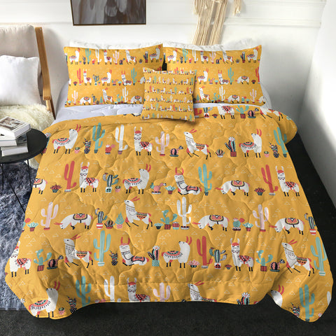 Image of Cactus & Llama Collection Orange Theme SWBD6205 Comforter Set