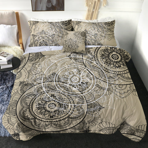 Image of B&W Mandala Beige Theme SWBD6215 Comforter Set