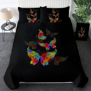 RGB Colorful Butterflies Transparent SWBJ5169 Bedding Set
