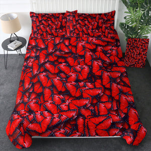 Multi Red Butterflies SWBJ5179 Bedding Set