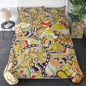 Shade of Yellow Mandala Art Shape SWBJ5194 Bedding Set
