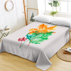 Colorful Maple Leaves White Theme SWCD5148 Flat Sheet