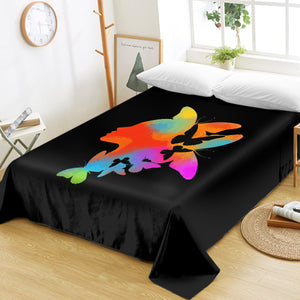 Gradient Colorful Butterflies Lady Face SWCD5168 Flat Sheet