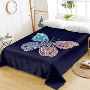 2-Tone Gradient Blue Red Butterfly Navy Theme SWCD5329 Flat Sheet